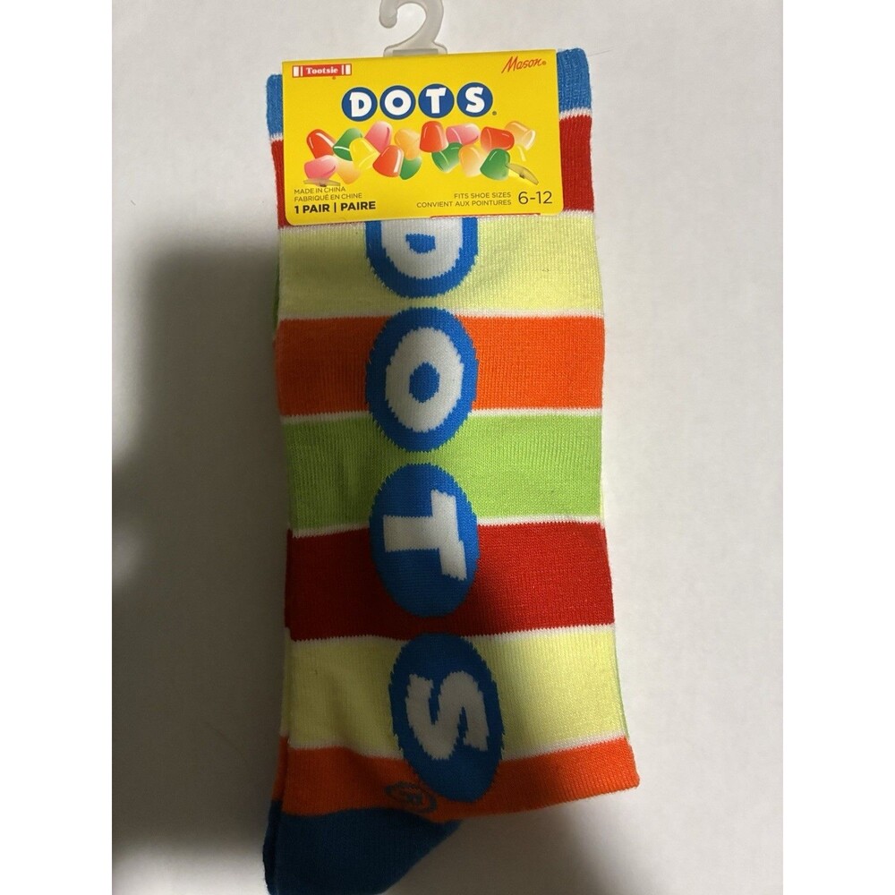 Dots Candy Adult One Size Yellow Graphic Novelty Crew Socks 1 Pack, Gift